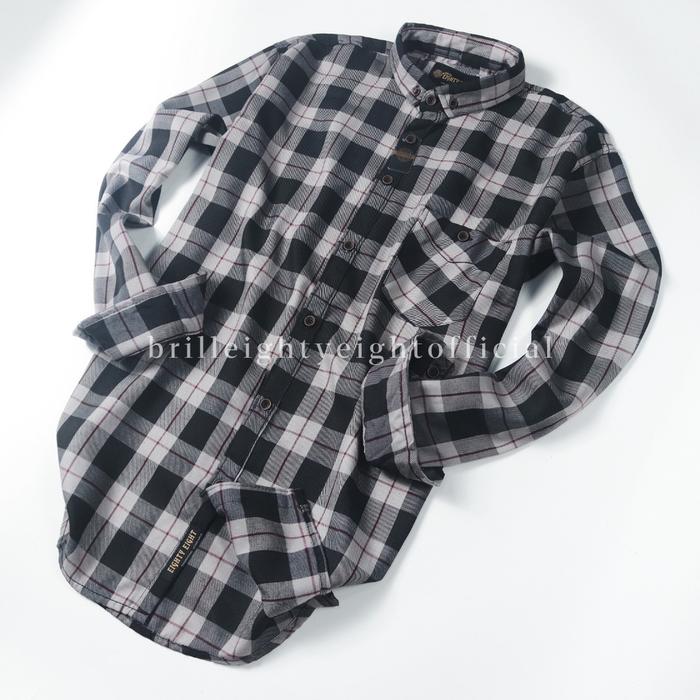 Kemeja Flanel Panjang Premium Black SGRY 88 L3029