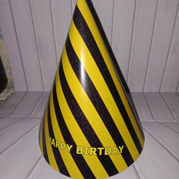 12 pcs topi kerucut excavator/ topi kerucut excavator ultah / topi kerucut excavator custom