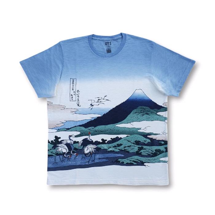 Kaos UNIQLO Hokusai Blue  - Size : XXL - Original