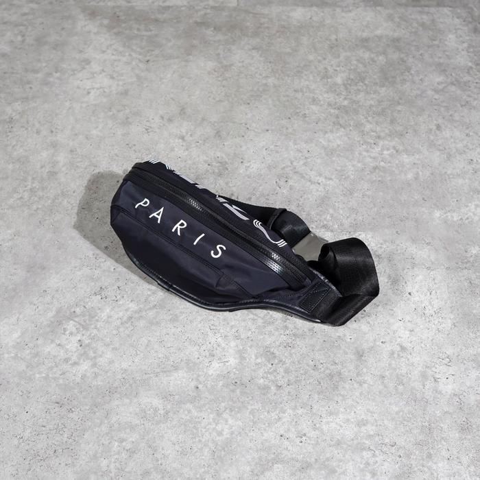 Tas KENZO PARIS TEXT WHITE BLACK NYLON WAIST BAG 100% ORIGINAL - 36X16X8CM