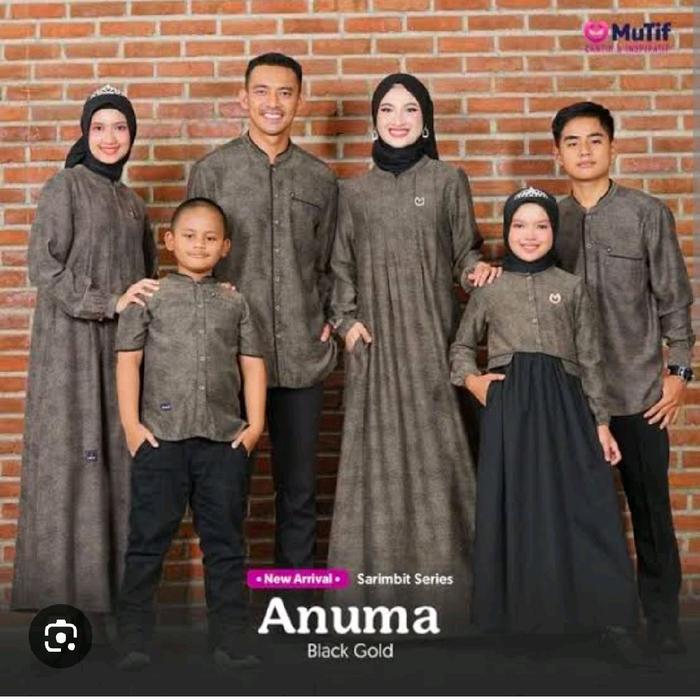 Mutif Sarimbit Anuma Mutif Promo Seri Sarimbit Warna Black Gold untuk Keluarga