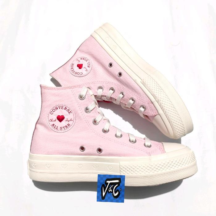 Converse Chuck Taylor All Star Lift Valentine Valentine’s Day Rose Heart Love Hi Sugar Berry Pink