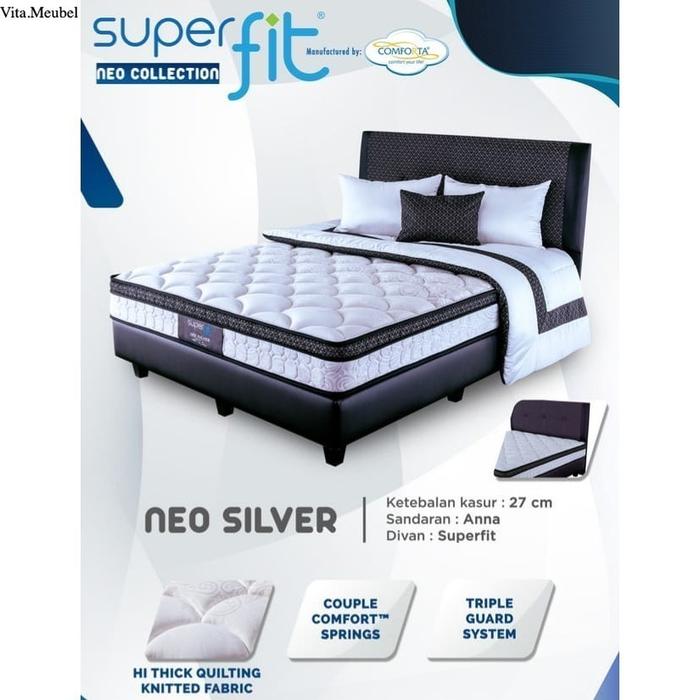 SUPERFIT By COMFORTA Kasur SpringBed Neo Silver Matras Fullset Divan