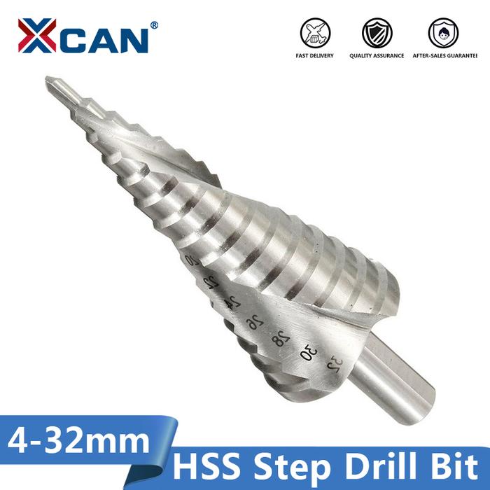 XCAN Step Drill Bit 1pc 4-32mm Pagoda Drill Hexagon Screw Drill Core