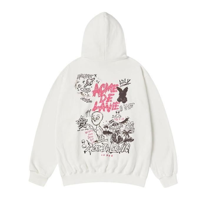 ADLV Alien Universe Hoodie Cream - Hoodie Oversize Wanita Pria Acme de la vie
