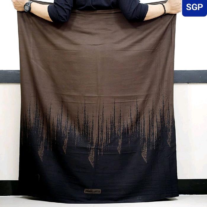 DJARUM - Sarung Palestine Motif Djarum Bahan Rayon Super Halus Adem Tebel Motif Simple Warna Coklat 