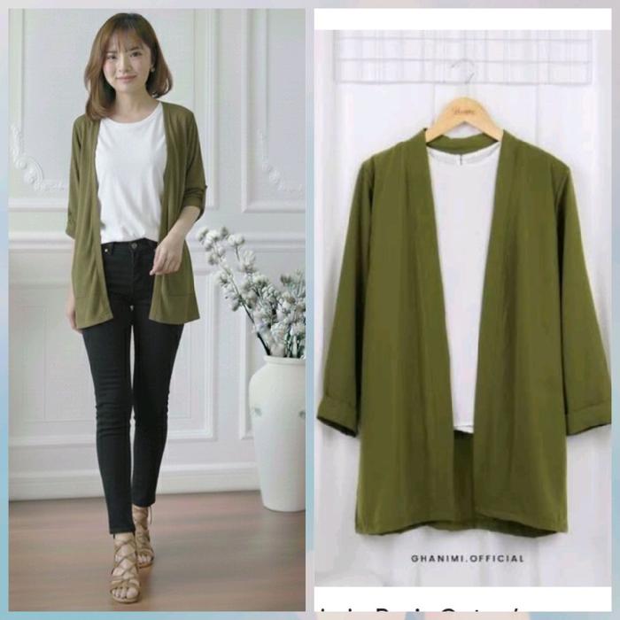 Ghanimi Kimono Basic Outer Olive Green