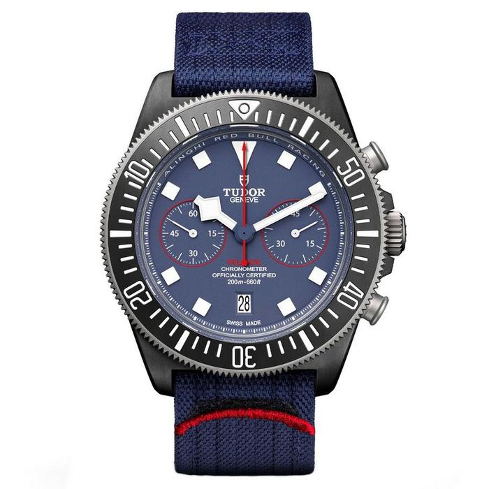 Jam Tangan TUDOR Pelagos FXD Chrono Titanium Bezel Black Carbon Composite Disc Fabric Strap