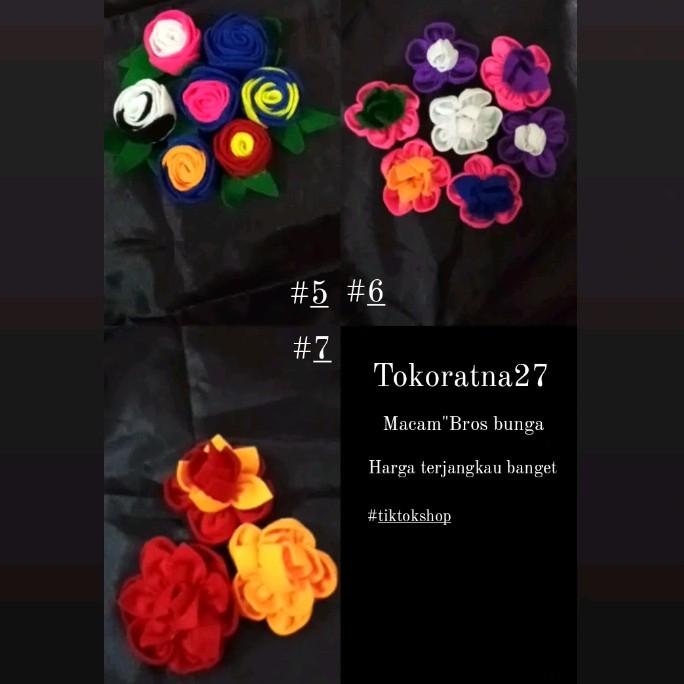 Bross bunga dari kain flanel