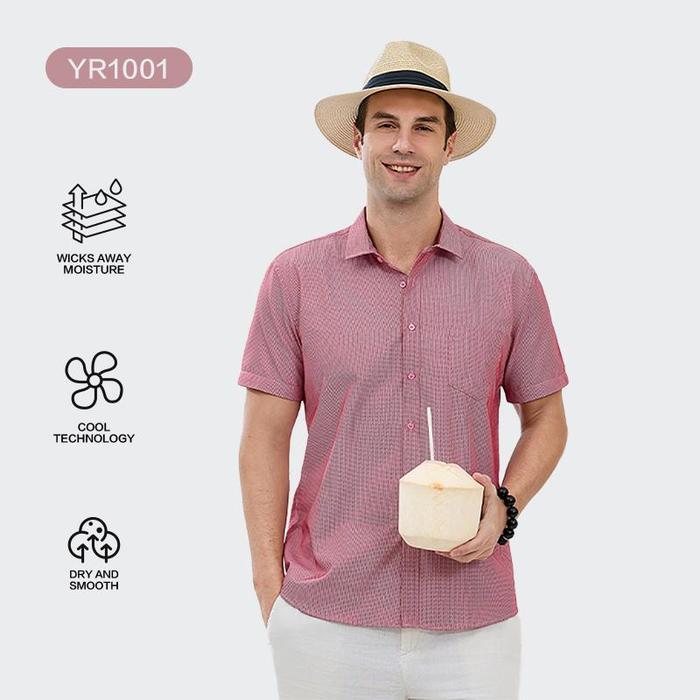 (AESE) ATASAN KEMEJA LENGAN PENDEK BERMOTIF BAHAN KATUN 24S YR1001 / YR1002 / YR1003 / YR1005 / YR10