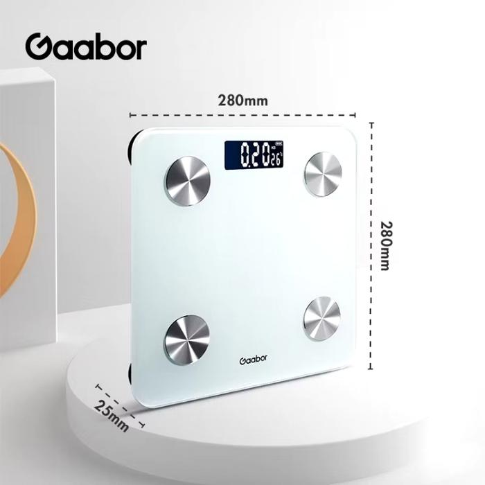 GAABOR TIMBANGAN BADAN DIGITAL | TIMBANGAN SMART DIGITAL FAT SCALE LAYAR LED DENGAN APP CONTROL ANTI