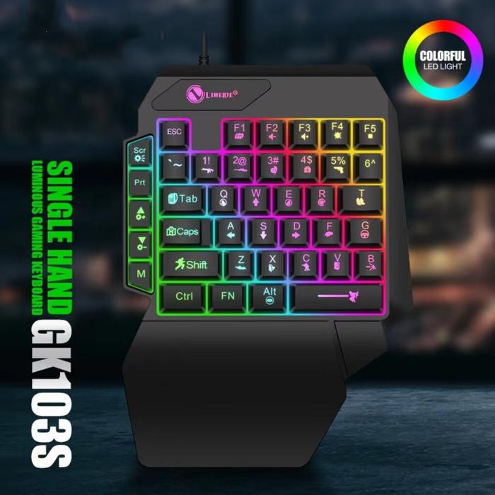 Gaming Keyboard Single Hand Mini Usb Ultra-slim Wired 35keys One Handedly Backlight Keyboard for Lap