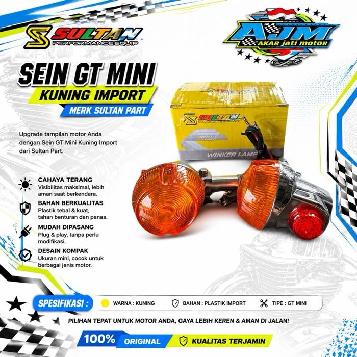 οΏΌsein gt mini besi crom import lampu sen gt mini klasik pnp motor custom honda cb 100 cb 125 gl 100