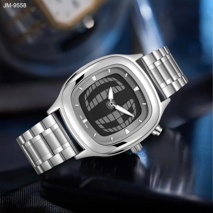 Jhon Marie Jam Tangan Pria Wanita 9558 Rantai Digital Fashion Original Quartz Stainless Steel Tahan 