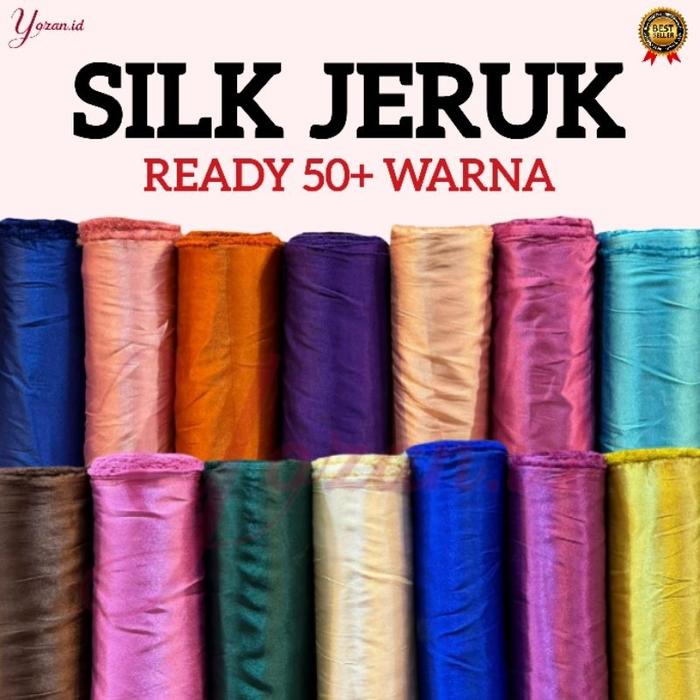 Kain Silk Jeruk Premium Lebar 1.2m
