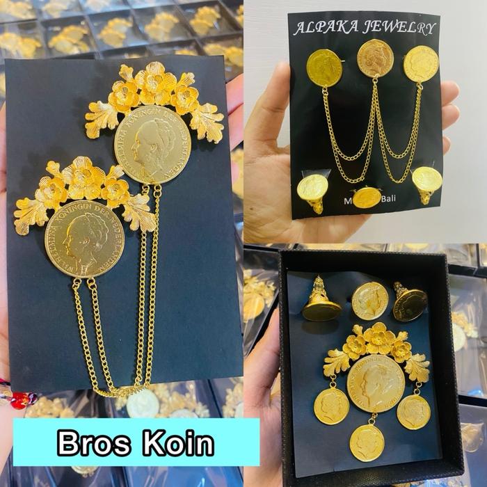 Set Bros Koin Peniti / Alpaka Bali Koin