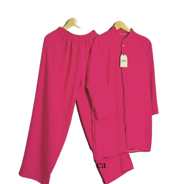 Meica.Officiall ( Setelan Wanita Terbaru Kekinian Oversize Mix Kulot Elegant Simpel Daily Outfit Bah