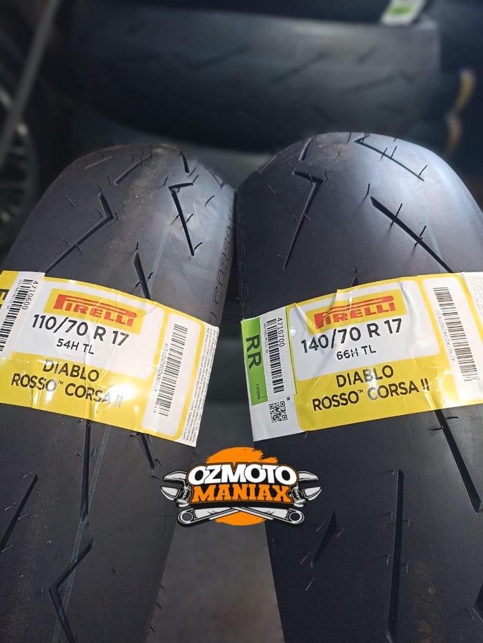 Pirelli Diablo Rosso Corsa II Radial Size 110/70-17 & 140/70-17 Soft Compound (Paket Ban Ninja 250 /