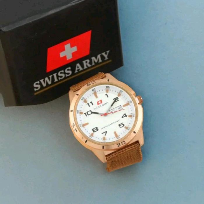 Jam Tangan Anak Pria Swiss Army Analog Strap Kanvas Fashion Original Terbaru Cod
