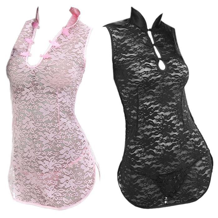 TERUJI L1218 Lingerie Sexy Baju Dinas Malam Wanita Seksi Costume Cheongsam Shanghai Tradisional Chin
