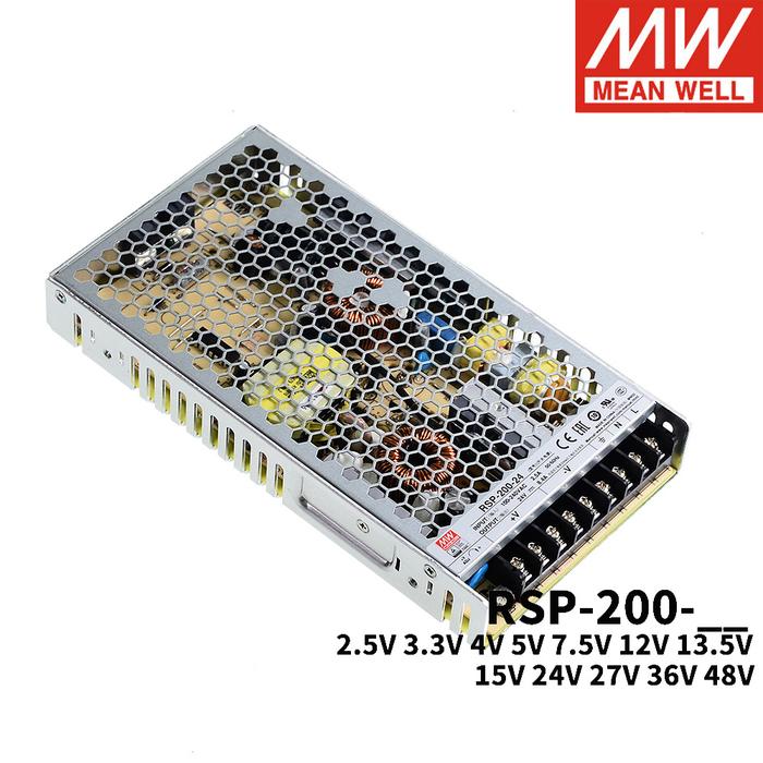 Mean Well RSP-200 110V/220V AC TO DC 3.3V 5V 7.5V 12V 15V 24V 27V 48V