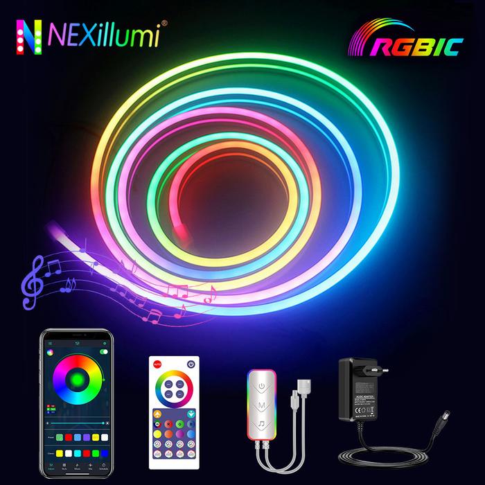 LED Neon Rope Lights Addressable LED Strip Neon Sign ,TUYA WIFI RGB