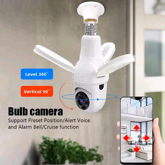 CCTV Lampu Bohlam Lampu Terang Wifi V380 PTZ