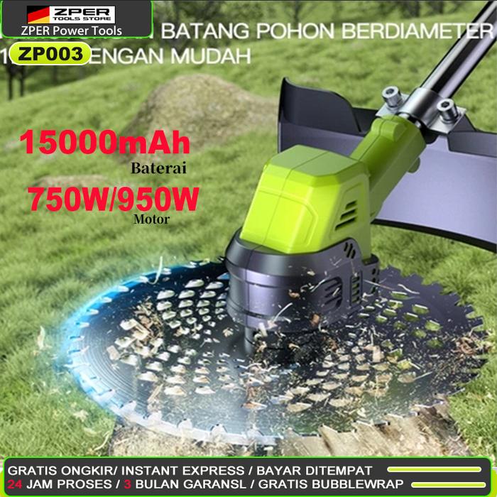【100% ORI】ZPER Mesin Potong Rumput Baterai Alat Pemotong Rumput Elektrik Listrik Pemangkas Gunting R
