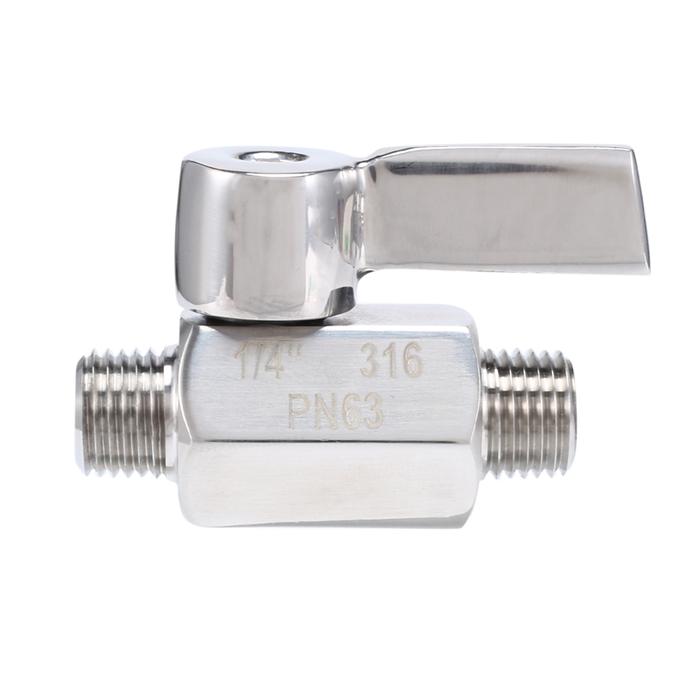 316 Stainless Ball Valve - 1/4 Inch NPT Thread Male Small Mini Ball