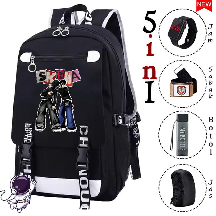 GO* tas skena - tas bintang skena - tas kalcer skena - backpack skena 5IN1 - tas anak karakter skena
