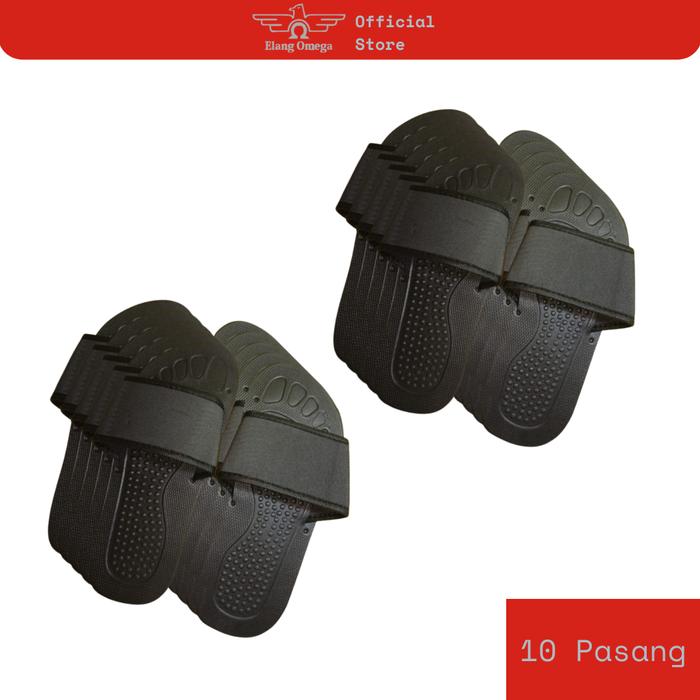 [10 pcs] sandal hotel / rumah / kamar spon 8mm warna hitam