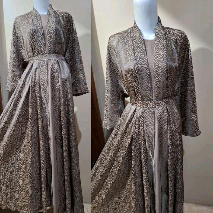 abaya dubai zulaikha super cantik set iner outer belt