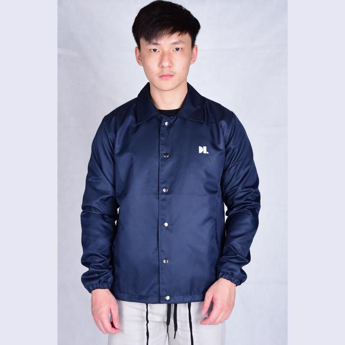 DxL | Dutch Coach Jacket Navy Blue | Coach Jaket Nylon | Basic Fit Zipper Biru