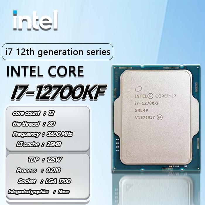 Intel Core I7 12700KF Baru I7 12700KF 3.6 GHz Dua Belas Core Prosesor