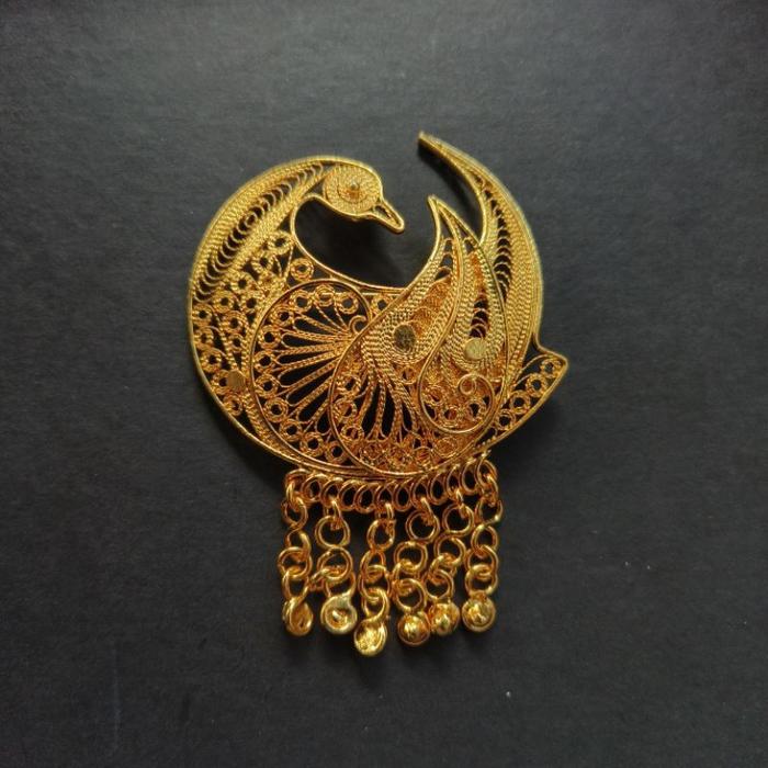 bros motif merak lapis emas 24k / bros kebaya / bros hijab / bros kutubaru / peacock / souvenir bros