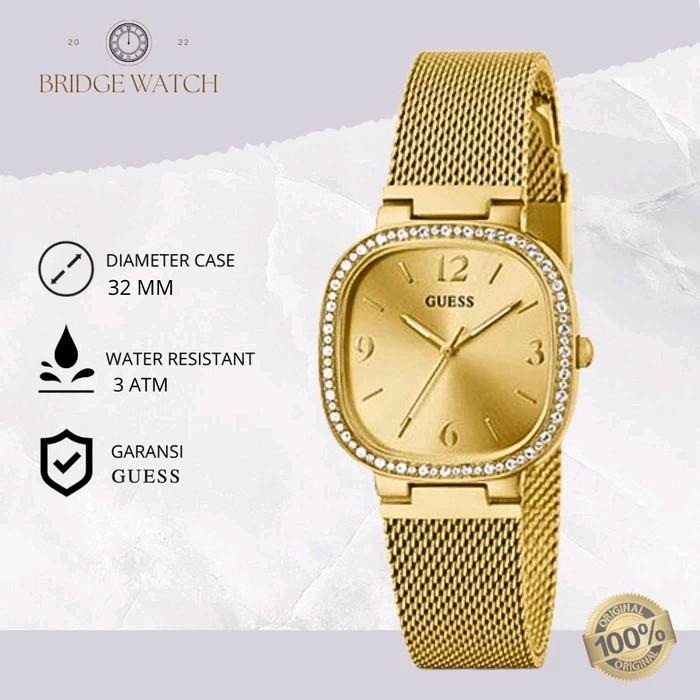 Jam Tangan Wanita Guess Tapestry GW0354L2 Original Rantai Gold Mewah