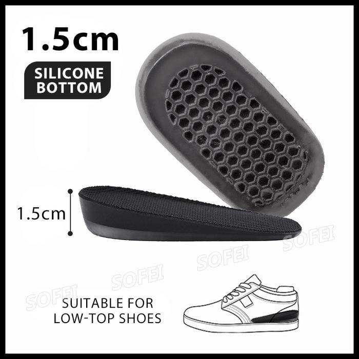 【SOFEISTORE】Tinggi Badan Meningkat Bantalan Sepatu Setengah Bantalan Tumit Silikon Polos Untuk Sol S