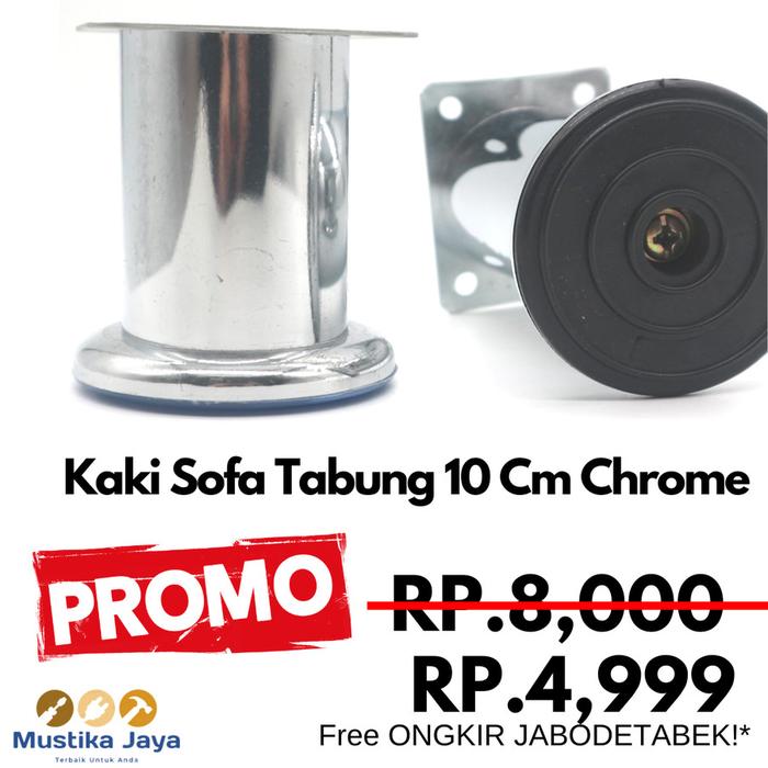 (4 Pcs) Kaki Tabung 10 Cm Besi Chrome Kaki Sofa Kaki Rak Sepatu Rak TV