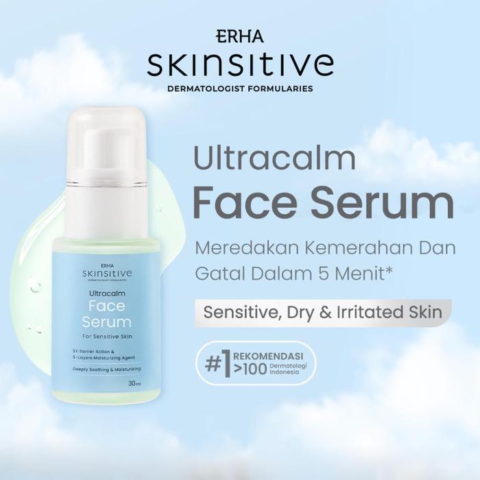 ERHA Skinsitive DF Ultracalm Face Serum 30g - Serum Kulit Wajah Sensitif & Aman untuk Semua Jenis Ku
