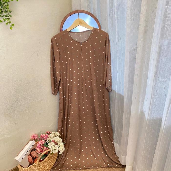Daster Muslim Habel lengan 7/8 busui murah viral kekinian Wanita Dress Gamis Dewasa Remaja Katun Ray