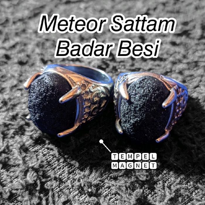 Cincin Batu Meteor Sattam Badar Besi tempel Magnet