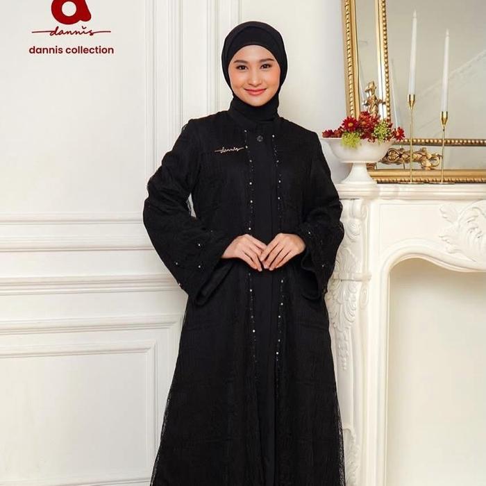 Abaya Dannis D’malika/Abaya dannis dewasa Gamis Katun mix brukat