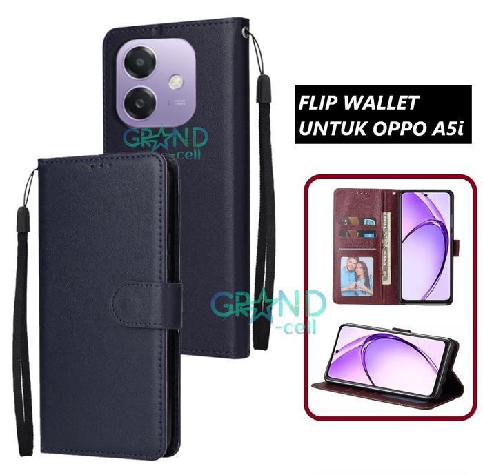 Case Hp For Oppo A5I Premium Flip Wallet Flip Case Magnet Casing Flip Cover Silikon Dompet Handphone
