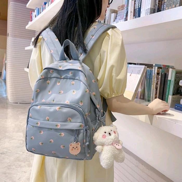 Tas ransel sekolah anak motif dusty fashion 2025 backpak Perempuan banyak kantong muat airy bentuk u