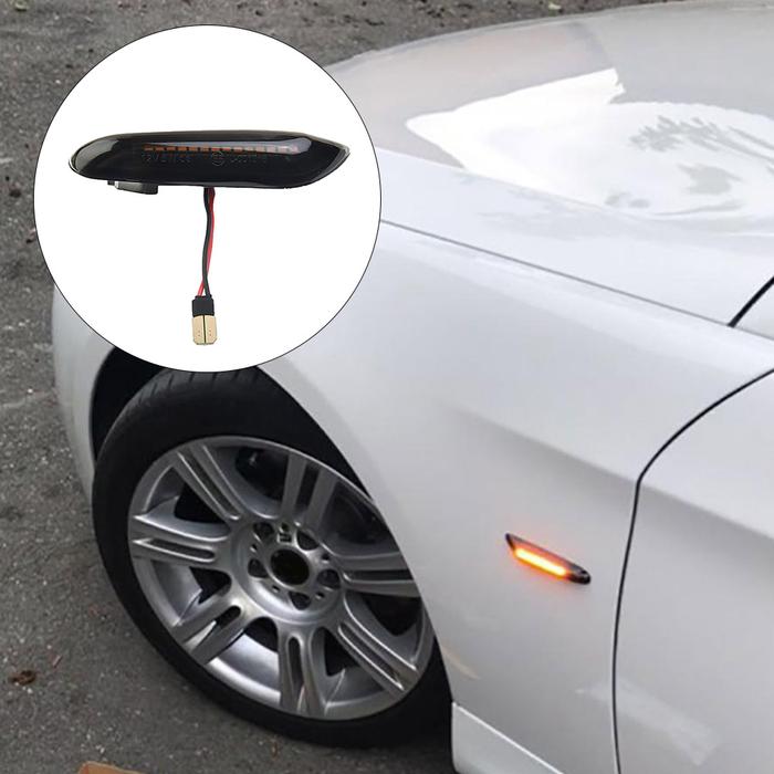 2PCS Smoke Lens Dynamic Flowing LED Turn Signal Side Marker Light