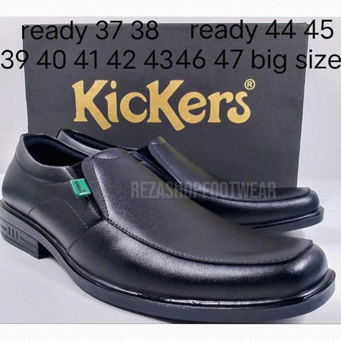SEPATU FORMAL KICKERS PANTOFEL STEVEN KULIT WARNA HITAM PILIHAN KERJA KANTOR PRIA READY BIG SIZE UKU