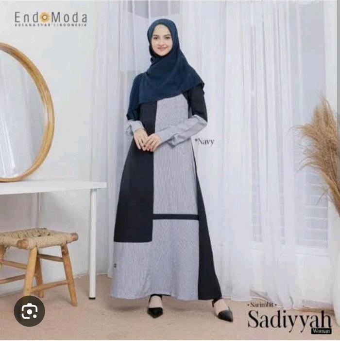 Endomoda gamis sadiyah navy_gamis dewasa
