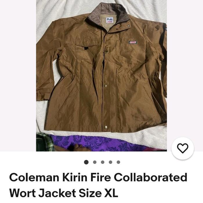 kirin fire coleman vintage parka work jacket jaket vintage Pria Casual Outer Kerja Cowok Hitam Overs