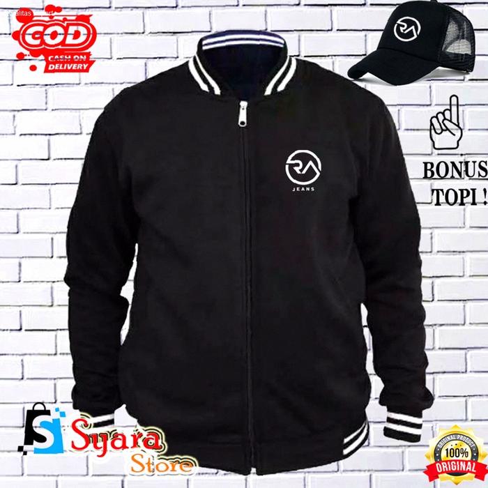 Syara Store / BONUS TOPI.. Jaket Varsity Baseball RA Jeans Putih / Jaket Distro Varsity / Jaket Base