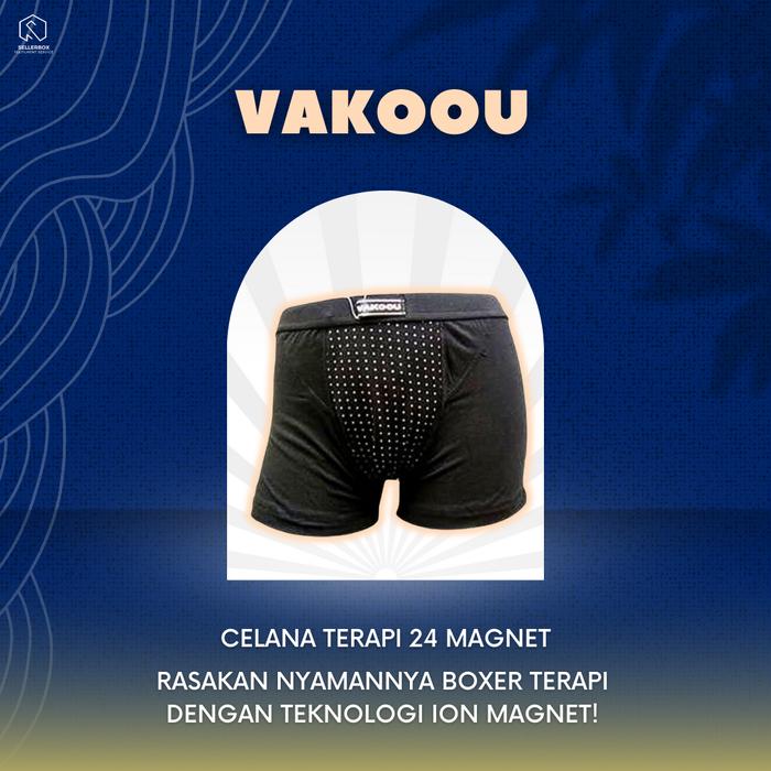 Celana Dalam CD Boxer Terapi Vakoou Vakau 24 Magnet Ion Magnetic Pria Dewasa Vitalitas Kesehatan Vit